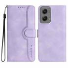 For Motorola Moto G Stylus 5G 2024 Heart Pattern Skin Feel Leather Phone Case(Purple) - 1