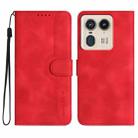 For Motorola Moto X50 Ultra Heart Pattern Skin Feel Leather Phone Case(Red) - 1