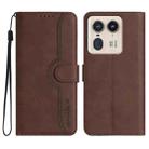 For Motorola Moto X50 Ultra Heart Pattern Skin Feel Leather Phone Case(Brown) - 1