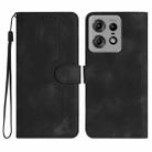 For Motorola Edge 50 Fusion Heart Pattern Skin Feel Leather Phone Case(Black) - 1