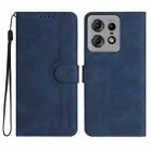 For Motorola Edge 50 Fusion Heart Pattern Skin Feel Leather Phone Case(Royal Blue) - 1