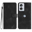 For Motorola Edge 50 Pro Heart Pattern Skin Feel Leather Phone Case(Black) - 1