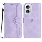 For Motorola Edge 50 Pro Heart Pattern Skin Feel Leather Phone Case(Purple) - 1