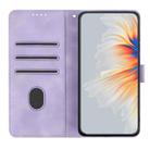 For Motorola Moto G35 Heart Pattern Skin Feel Leather Phone Case(Purple) - 3