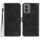 For Motorola Moto G55 Heart Pattern Skin Feel Leather Phone Case(Black) - 1