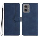 For Motorola Moto G55 Heart Pattern Skin Feel Leather Phone Case(Royal Blue) - 1