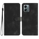 For Motorola Moto G Play 2025 / G Power 2025 Heart Pattern Skin Feel Leather Phone Case(Black) - 1