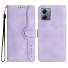 For Motorola Moto G Play 2025 / G Power 2025 Heart Pattern Skin Feel Leather Phone Case(Purple) - 1