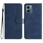 For Motorola Moto G Play 2025 / G Power 2025 Heart Pattern Skin Feel Leather Phone Case(Royal Blue) - 1