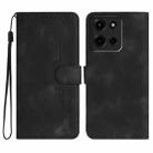 For Motorola Moto G 2025 Heart Pattern Skin Feel Leather Phone Case(Black) - 1