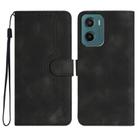 For Motorola Moto G05 Heart Pattern Skin Feel Leather Phone Case(Black) - 1