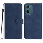For Motorola Moto G05 Heart Pattern Skin Feel Leather Phone Case(Royal Blue) - 1