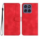 For Motorola Edge 60 Fusion / Edge 5G 2025 Heart Pattern Skin Feel Leather Phone Case(Red) - 1
