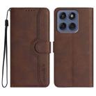 For Motorola Edge 60 Fusion / Edge 5G 2025 Heart Pattern Skin Feel Leather Phone Case(Brown) - 1