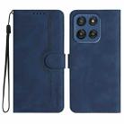 For Motorola Edge 60 Heart Pattern Skin Feel Leather Phone Case(Royal Blue) - 1