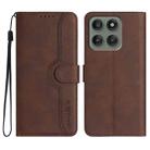 For Motorola Edge 60 Pro Heart Pattern Skin Feel Leather Phone Case(Brown) - 1