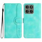For Motorola Edge 60 Pro Heart Pattern Skin Feel Leather Phone Case(Light Blue) - 1