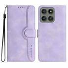 For Motorola Edge 60 Pro Heart Pattern Skin Feel Leather Phone Case(Purple) - 1