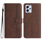 For Motorola Moto G23 Heart Pattern Skin Feel Leather Phone Case(Brown) - 1