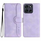 For Motorola Moto G56 5G Heart Pattern Skin Feel Leather Phone Case(Purple) - 1