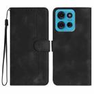 For Motorola Moto G75 5G Heart Pattern Skin Feel Leather Phone Case(Black) - 1