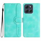 For Motorola Moto G86 Power Heart Pattern Skin Feel Leather Phone Case(Light Blue) - 1