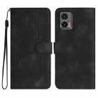 For Motorola Edge 30 Neo Heart Pattern Skin Feel Leather Phone Case(Black) - 1
