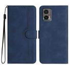 For Motorola Edge 30 Neo Heart Pattern Skin Feel Leather Phone Case(Royal Blue) - 1