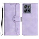 For Motorola Edge 50 Neo Heart Pattern Skin Feel Leather Phone Case(Purple) - 1