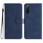 For Sony Xperia 10 V 2023 Heart Pattern Skin Feel Leather Phone Case(Royal Blue) - 1