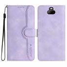 For Sony Xperia 20 Heart Pattern Skin Feel Leather Phone Case(Purple) - 1