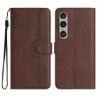 For Sony Xperia 1 VI Heart Pattern Skin Feel Leather Phone Case(Brown) - 1