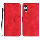 For Sony Xperia 10 VI Heart Pattern Skin Feel Leather Phone Case(Red) - 1