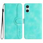 For Sony Xperia 10 VI Heart Pattern Skin Feel Leather Phone Case(Light Blue) - 1