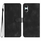 For Sony Xperia 10 VI Heart Pattern Skin Feel Leather Phone Case(Black) - 1