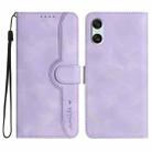 For Sony Xperia 10 VI Heart Pattern Skin Feel Leather Phone Case(Purple) - 1