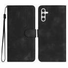 For Samsung Galaxy M54 Heart Pattern Skin Feel Leather Phone Case(Black) - 1