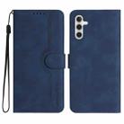 For Samsung Galaxy M54 Heart Pattern Skin Feel Leather Phone Case(Royal Blue) - 1