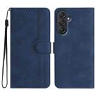 For Samsung Galaxy M55 5G Heart Pattern Skin Feel Leather Phone Case(Royal Blue) - 1