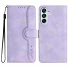 For Samsung Galaxy M15 5G/F15 5G Heart Pattern Skin Feel Leather Phone Case(Purple) - 1
