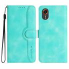 For Samsung Galaxy Xcover7 5G Heart Pattern Skin Feel Leather Phone Case(Light Blue) - 1