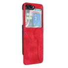 For Samsung Galaxy Z Flip5 Heart Pattern Skin Feel Leather Phone Case(Red) - 1