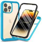 For iPhone 15 Pro Starry Sky Solid Color Series PC + TPU Phone Case with PET Film(Sky Blue) - 1