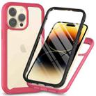 For iPhone 15 Pro Starry Sky Solid Color Series PC + TPU Phone Case with PET Film(Pink) - 1