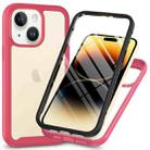 For iPhone 15 Plus Starry Sky Solid Color Series PC + TPU Phone Case with PET Film(Pink) - 1