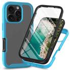 For iPhone 16 Pro Starry Sky Solid Color Series PC + TPU Phone Case with PET Film(Sky Blue) - 1