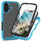 For iPhone 16 Plus Starry Sky Solid Color Series PC + TPU Phone Case with PET Film(Sky Blue) - 1