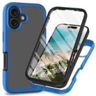 For iPhone 16 Plus Starry Sky Solid Color Series PC + TPU Phone Case with PET Film(Royal Blue) - 1