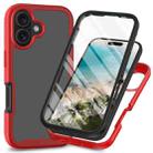 For iPhone 16 Plus Starry Sky Solid Color Series PC + TPU Phone Case with PET Film(Red) - 1