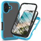 For iPhone 16 Starry Sky Solid Color Series PC + TPU Phone Case with PET Film(Sky Blue) - 1